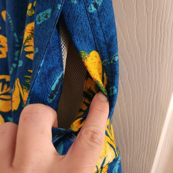 Boca classic blue and yellow tropical men swim trunks beach vacation surf size L - Picture 5 of 8